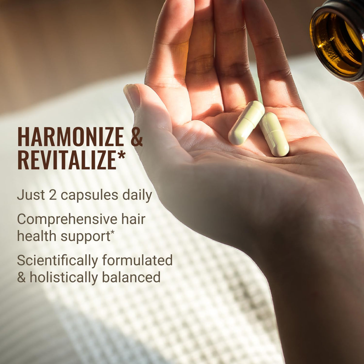 Woman with healthier-looking hair using Hair La Vie as part of routine