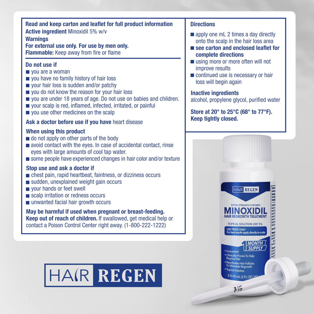 Hair Regen bottles on bathroom counter in grooming setup for daily routine