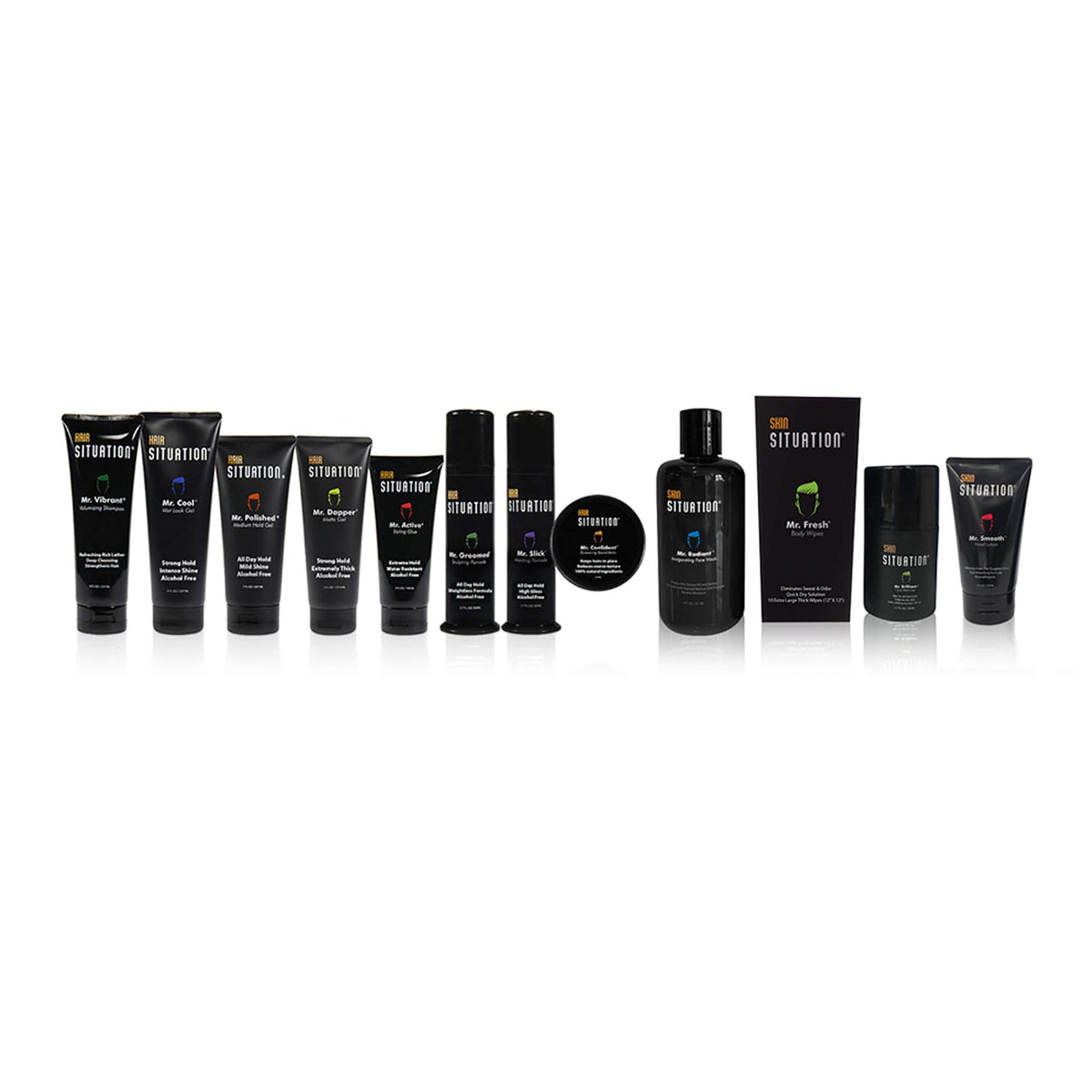 Hair Situation wet finish on hair showing glossy shine and defined hold