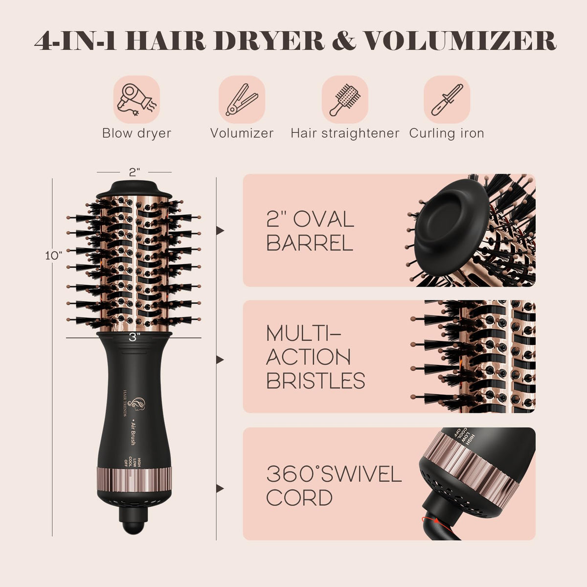 Hair trends hand-held shot showing travel brush size and lightweight benefit for packing
