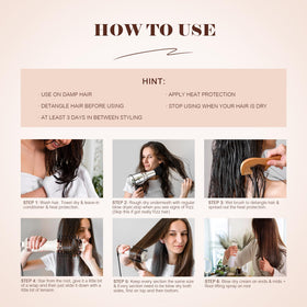 Hair Trends mini brush packed in a suitcase for travel-ready styling on the go