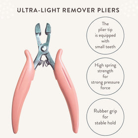hair2heart pliers in use loosening a keratin bond for gentle detachment