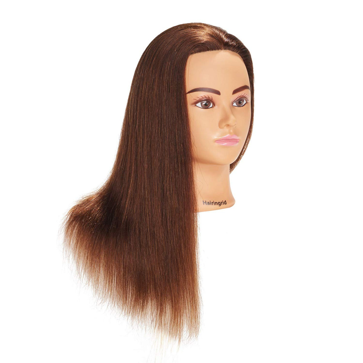 Hairingrid mannequin clamped to table showing stability and hands-free practice benefit