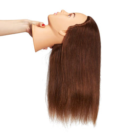 Hairingrid ruler beside hair showing total 20–22 inch length for versatile techniques