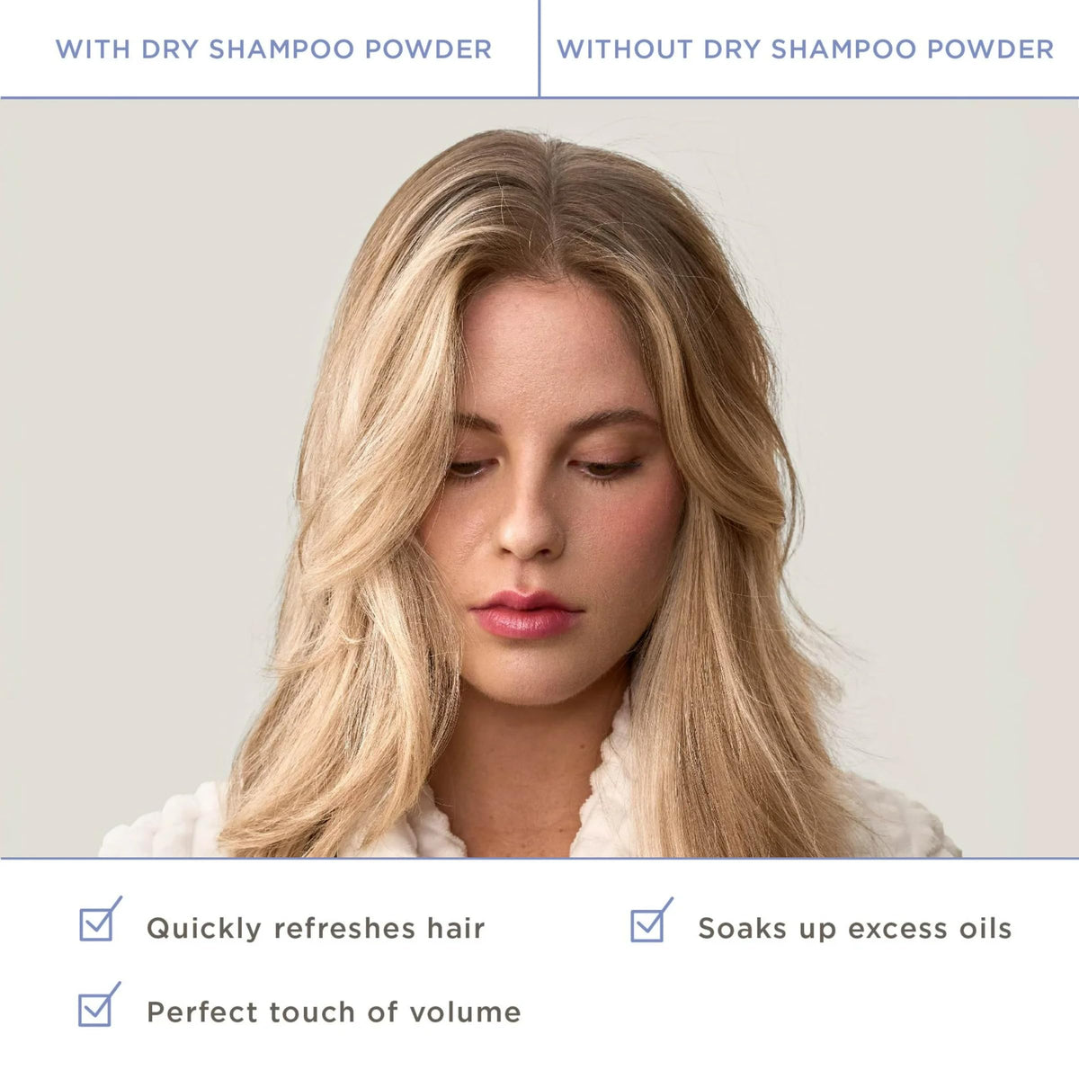 Hairitage powder being dispensed onto fingertips for targeted application and control