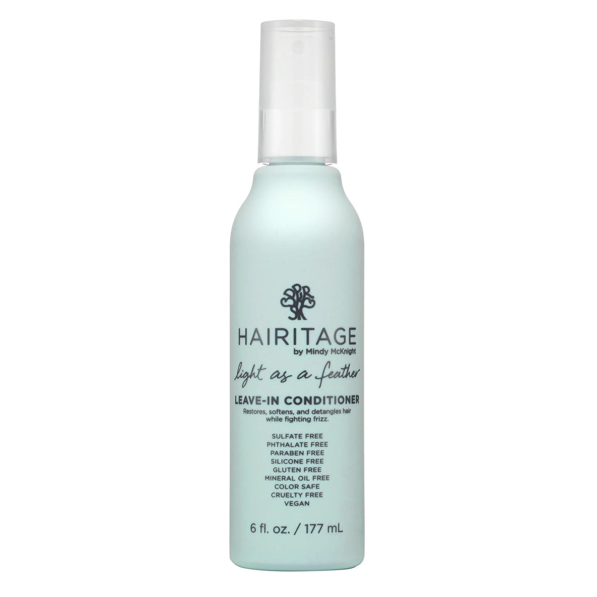 Hairitage bottle front showing label and cherry amber scent, easy visual identification