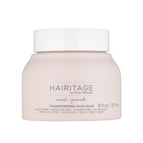 Hairitage jar front view showing label and luxurious packaging benefit clarity