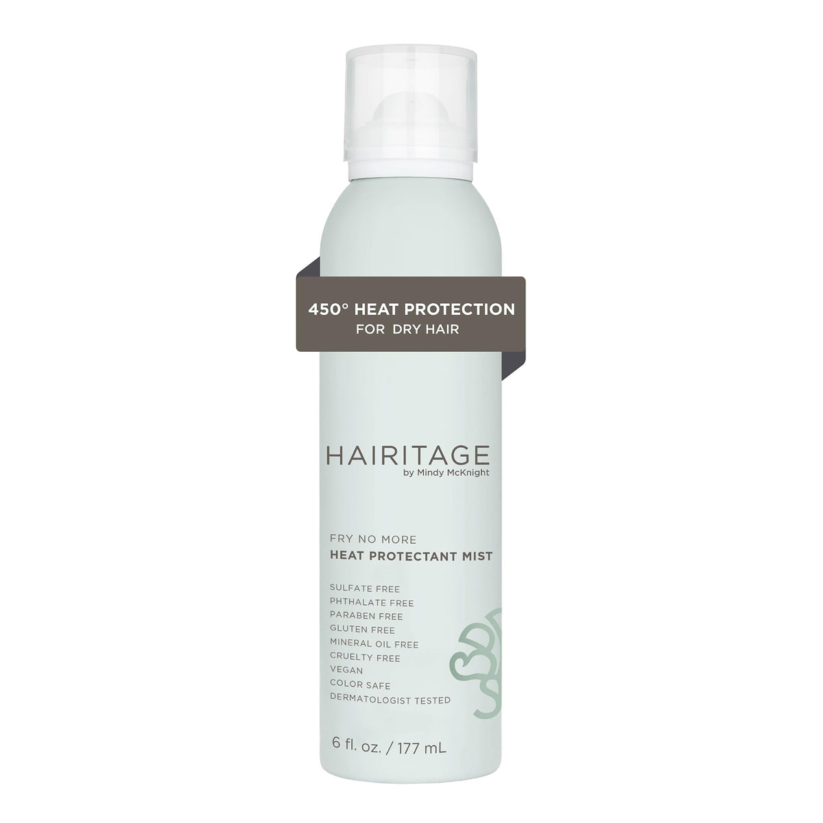 Hairitage front packaging of 5 oz spray showing brand and benefits