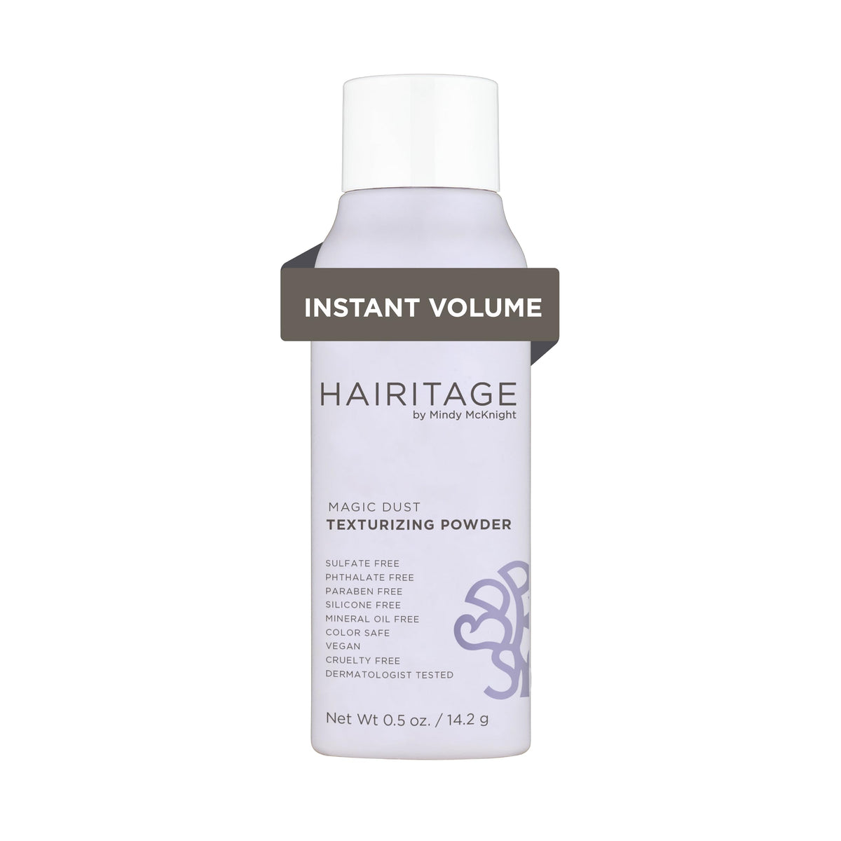 Hairitage front packaging showing compact powder and brand benefits