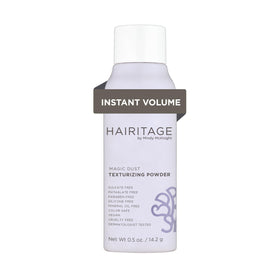 Hairitage front packaging showing compact powder and brand benefits