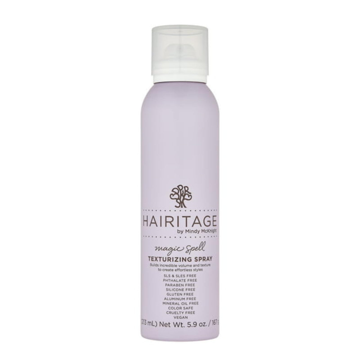 Hairitage front packaging showing bottle and label, highlights lightweight volume