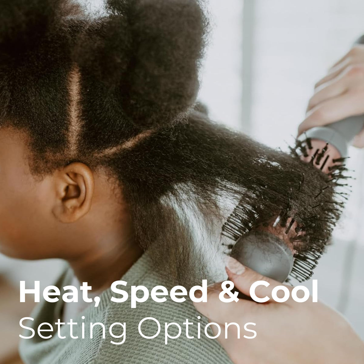 Hairitage in-use blowout demo creating lifted roots and smooth lengths quickly