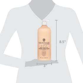 Hairitage applied to wet hair illustrating easy detangling and immediate slip benefits