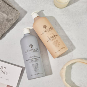 Hairitage key ingredients safflower oil macadamia oil marshmallow extract for nourishment