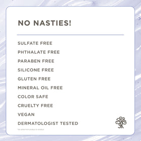 Hairitage label details and ingredient list for clean formulation