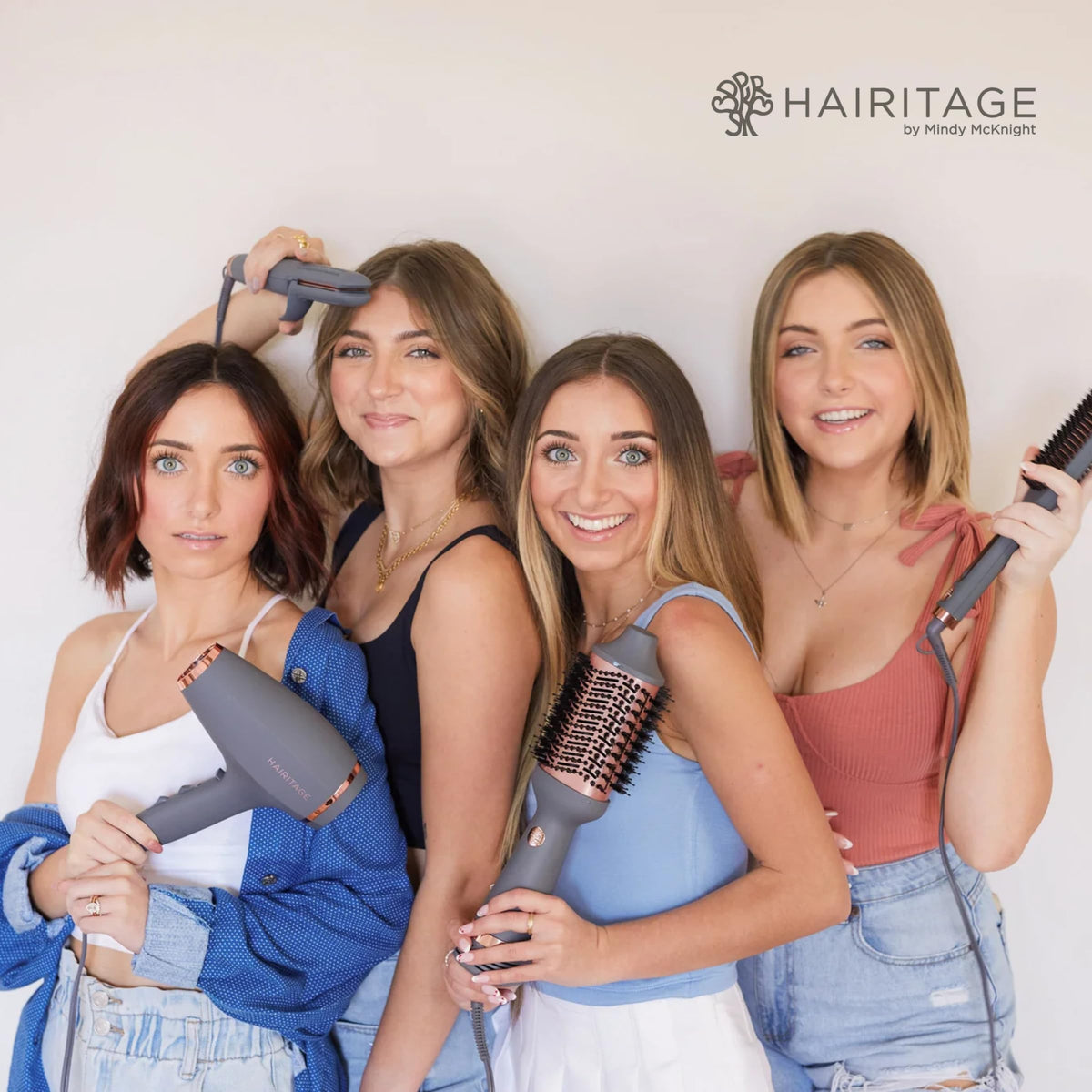 Hairitage lifestyle bathroom vanity setup showing professional results at home