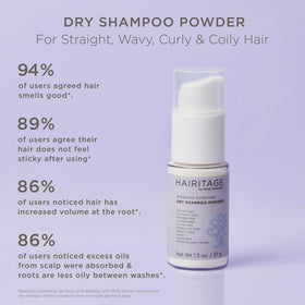 Hairitage powder texture close-up highlighting absorbent, lightweight particles