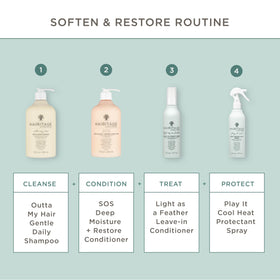 Hairitage bottle next to hand to show 6 fl oz size for travel and everyday use