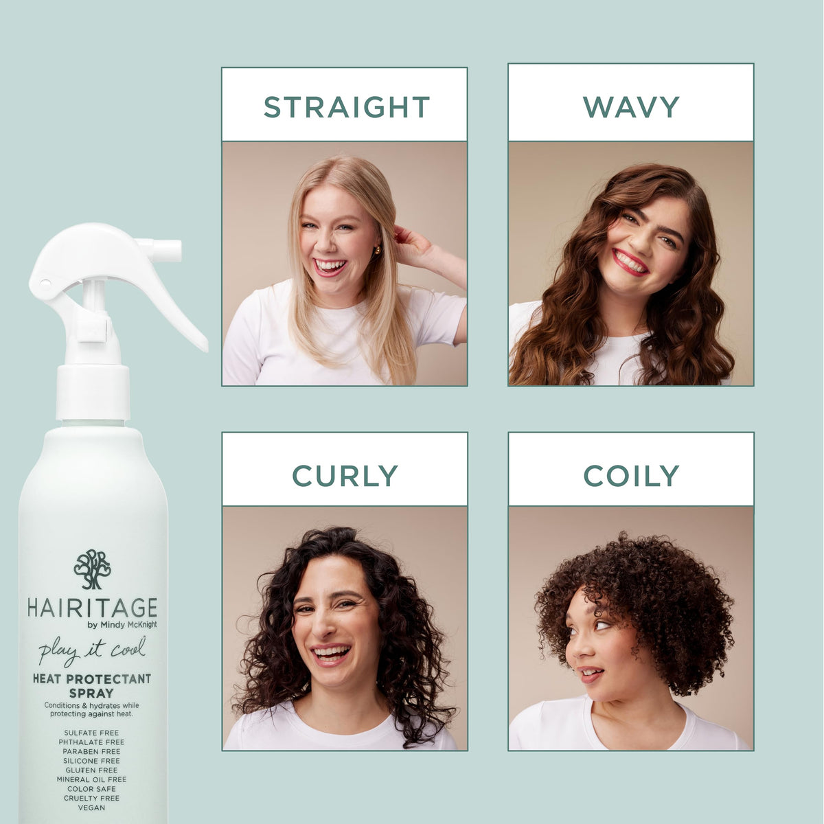 Hairitage close-up of nozzle demonstrating even mist application benefit