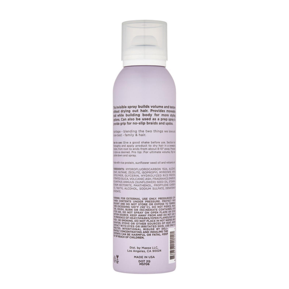 Hairitage spray nozzle dispensing fine mist, enables even texture application