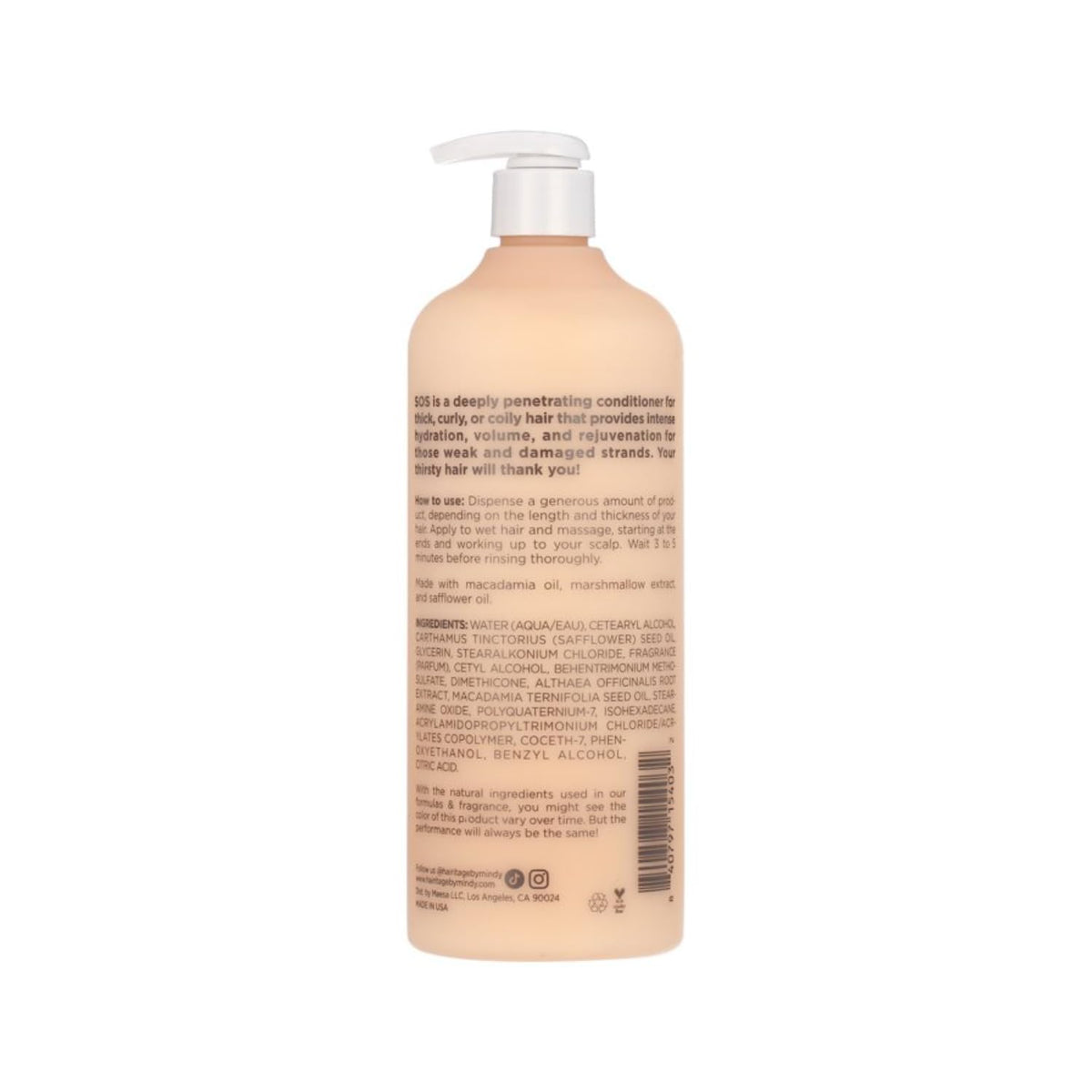 Hairitage creamy conditioner texture close-up demonstrating hydrating, smooth consistency