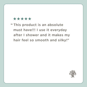 Texture shot of Hairitage on hair ends showing smoother, hydrated strand appearance