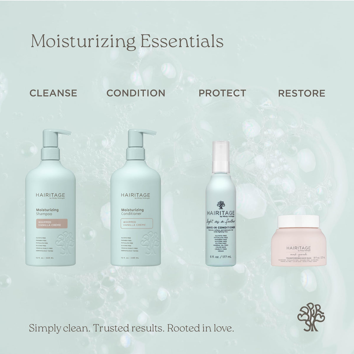 Hairitage bottle in shower during use for effective cleansing benefit