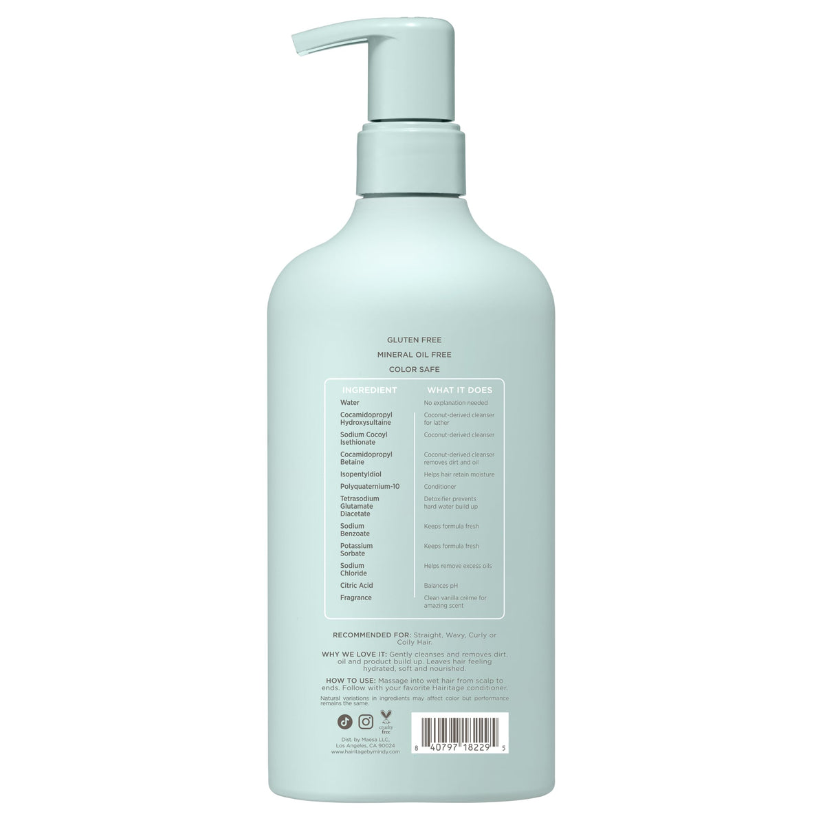 Hairitage bottle on bathroom shelf creating a calm, luxe routine