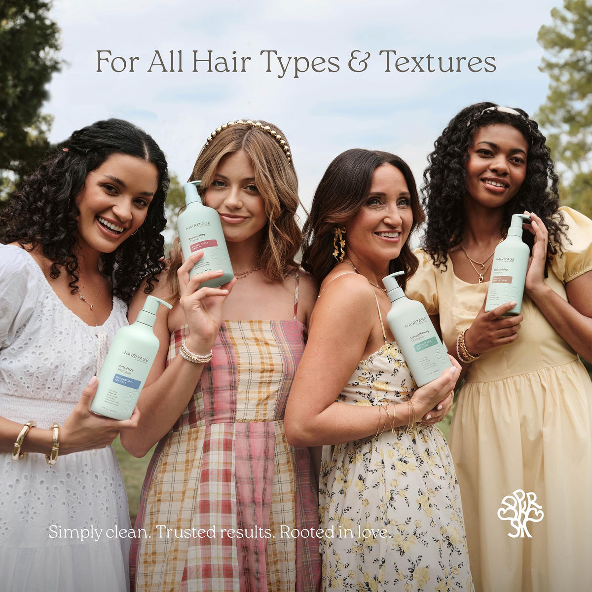 Hairitage 15 fl oz bottle beside common items showing value size benefit