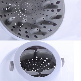 Hairizone diffuser packed for travel showing compact design for on-the-go styling