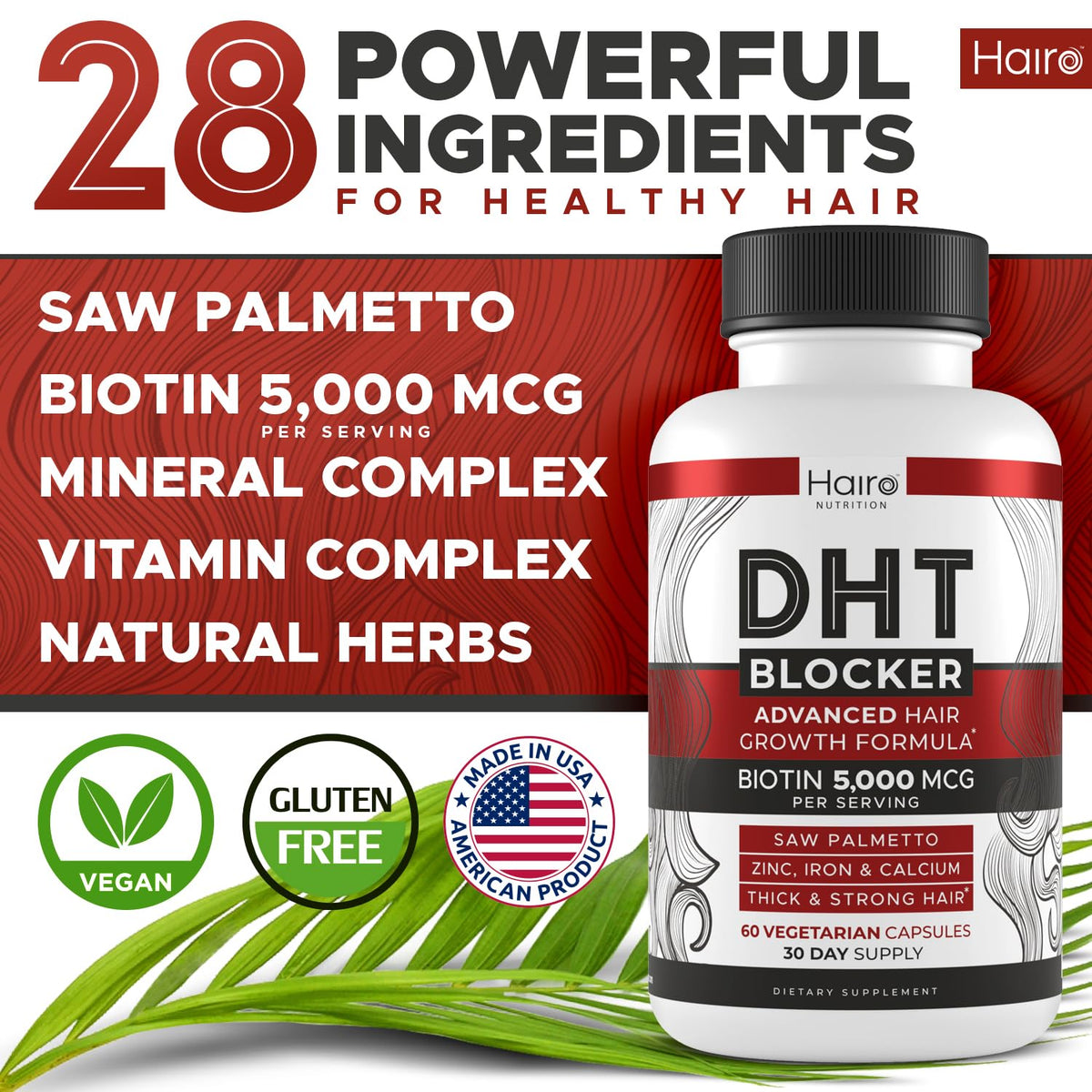 Hairo Nutrition capsule close-up texture highlights quality ingredients