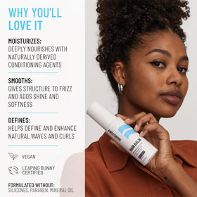 Hairstory dab on palm demonstrating recommended small application