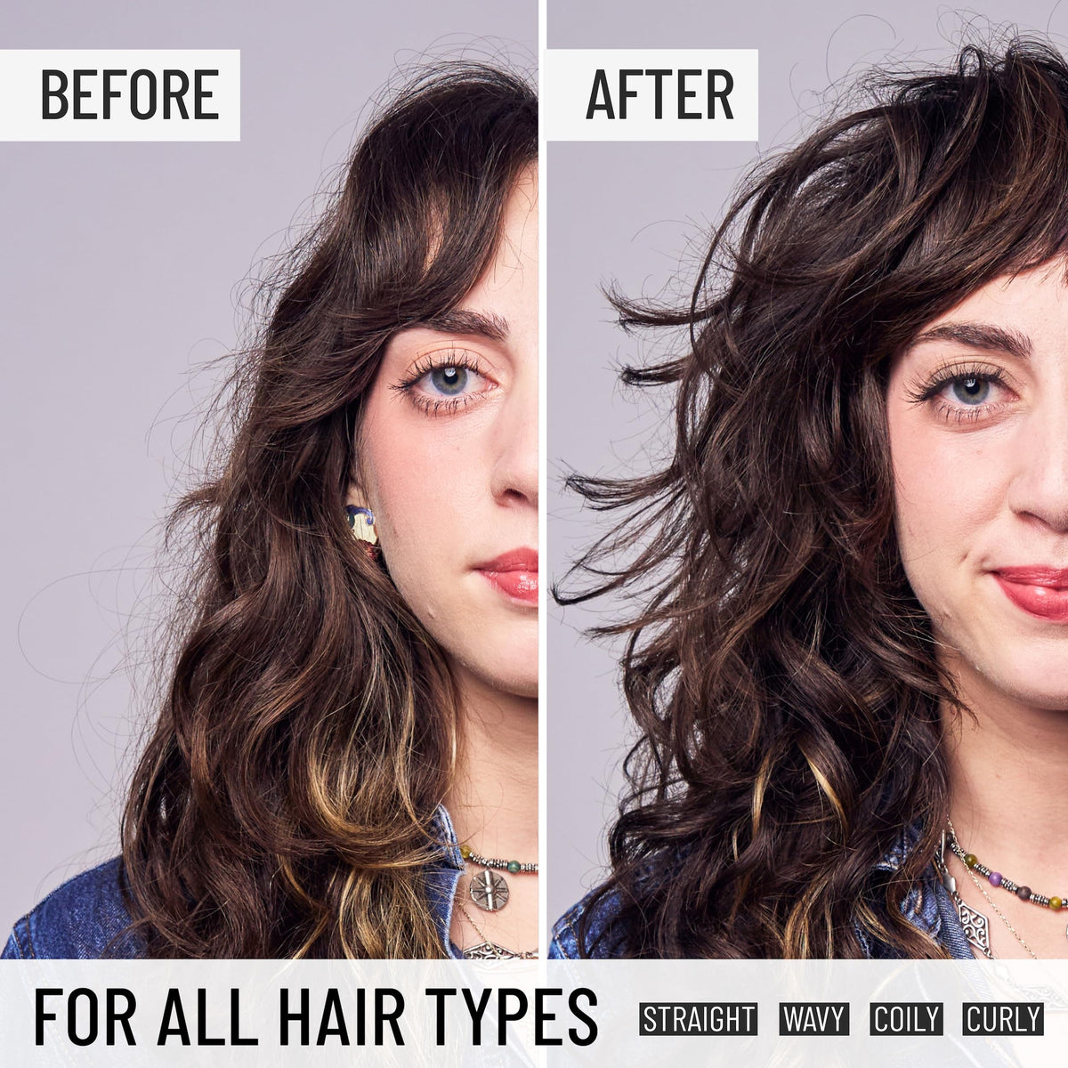 Hairstory Undressed before and after showing added volume and movement