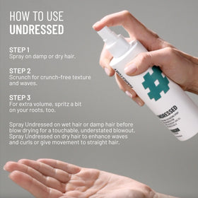 Hairstory Undressed mist texture close-up showing lightweight finish and texture
