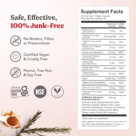 HAIRtamin with nails and skin props showing supportive benefits