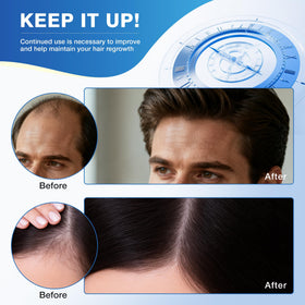 HairVibe label and ingredient panel closeup explaining active minoxidil and biotin