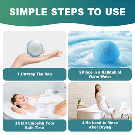HAISHAN SHOWER bath bomb next to a ruler showing size and single-bomb portioning benefit