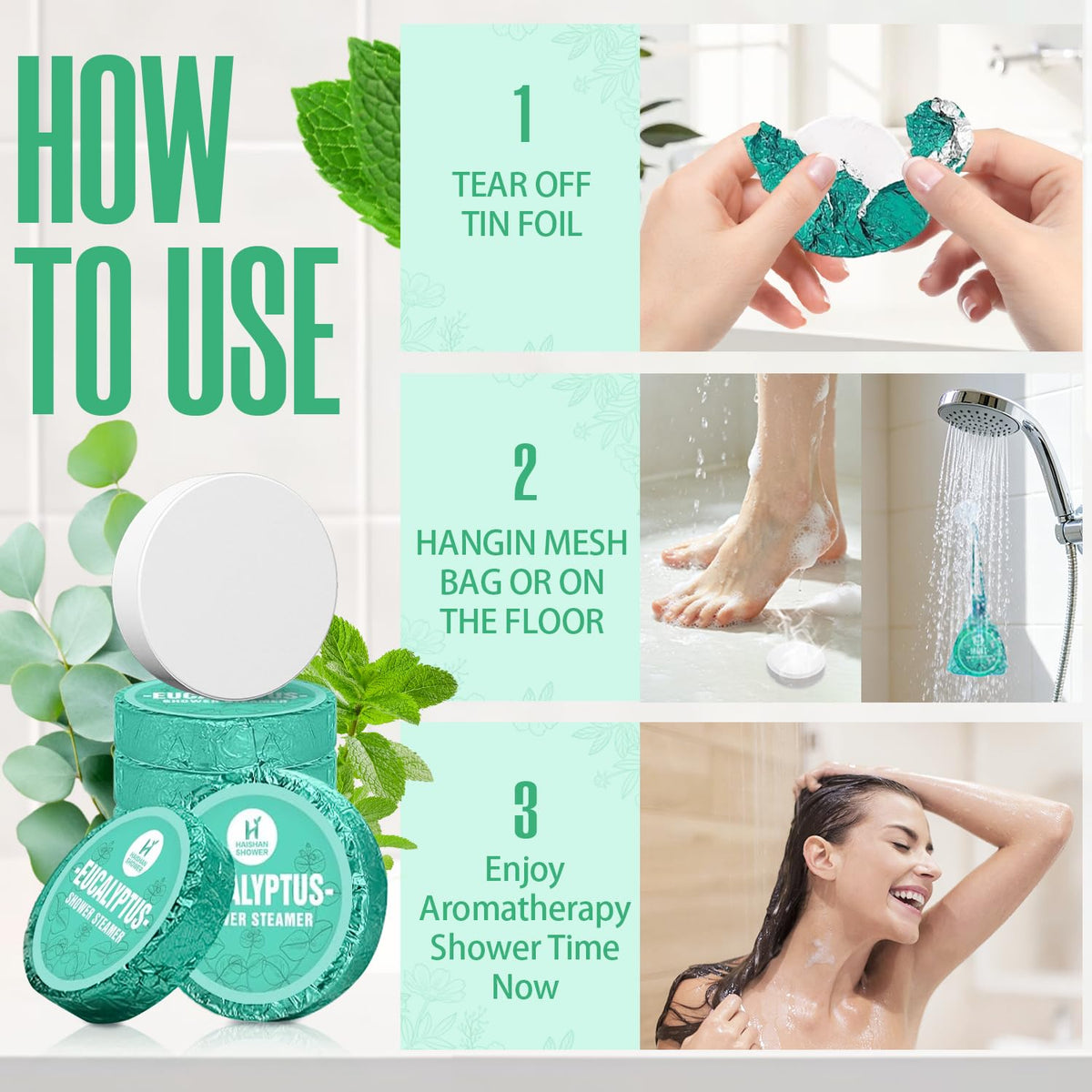 HAISHAN SHOWER steamer next to hand for scale showing compact travel-friendly benefit