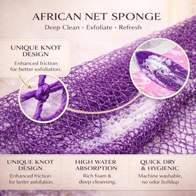 HAITOO close-up of double-knotted mesh highlighting effective exfoliation