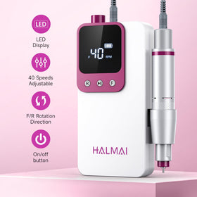 Halmai professional bit set arrangement showing six carbide and metal bits for versatility