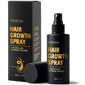 HALOGROW front packaging showing label and bottle, highlights professional formula