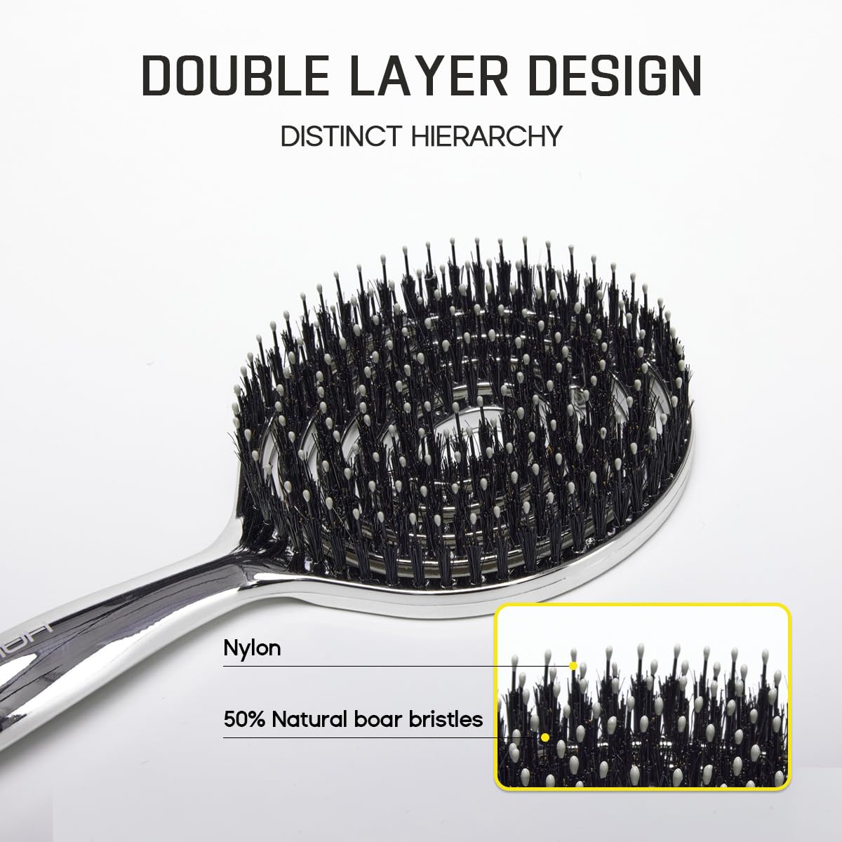 HALOVIDA brush held in hand illustrating size and lightweight handling
