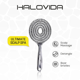 HALOVIDA brush on bathroom counter in lifestyle setting for daily use