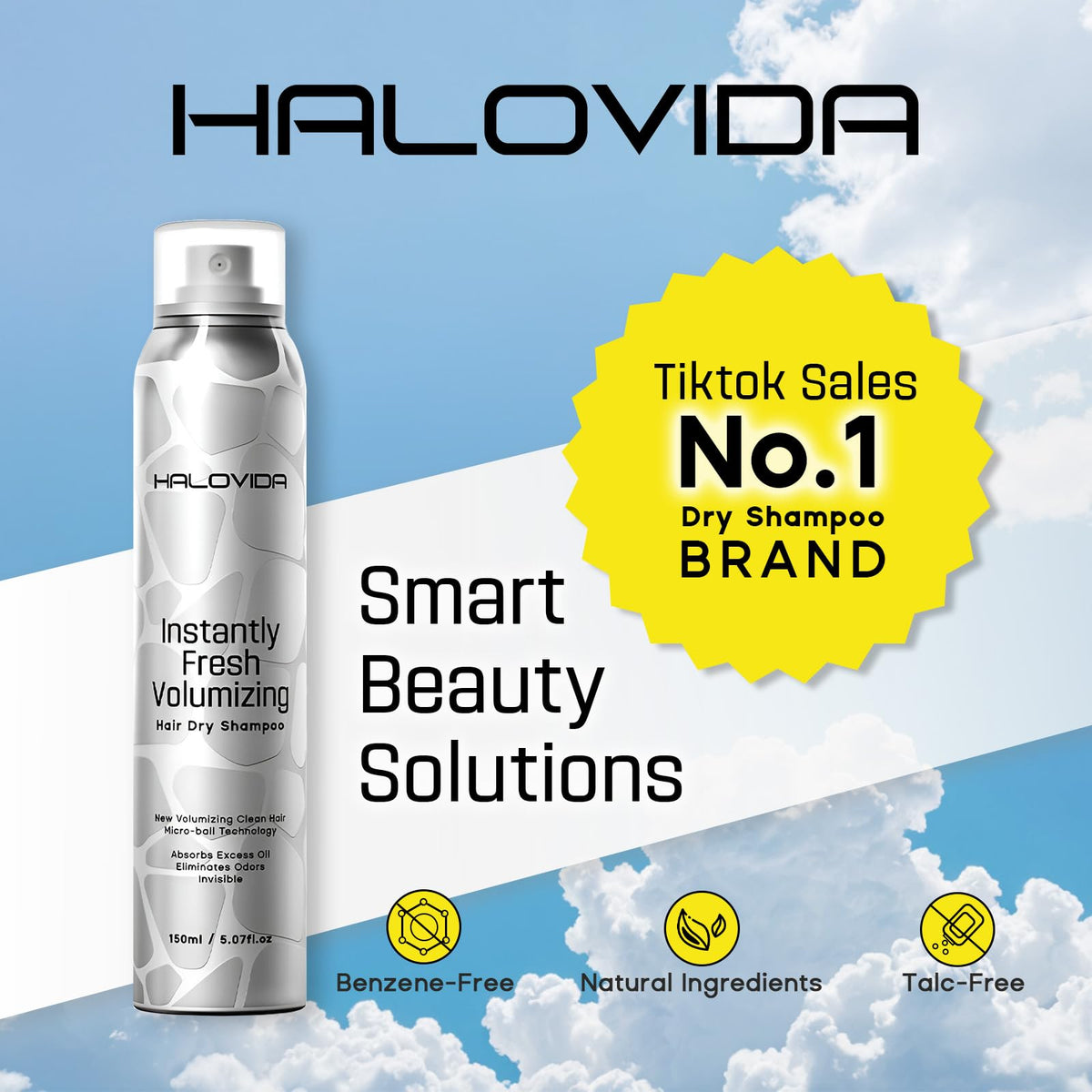 HALOVIDA in a bag on commute scene keeps hair fresh between washes