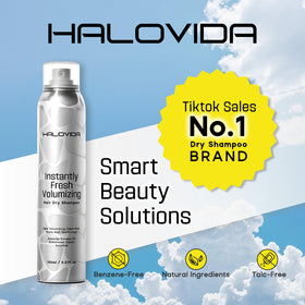HALOVIDA in a bag on commute scene keeps hair fresh between washes