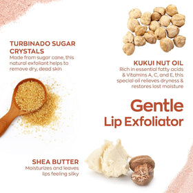 Hanalei lip scrub held in hand displaying 22g size for travel-friendly benefit