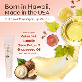 Hanalei label close-up showing ingredient list and clean formulation