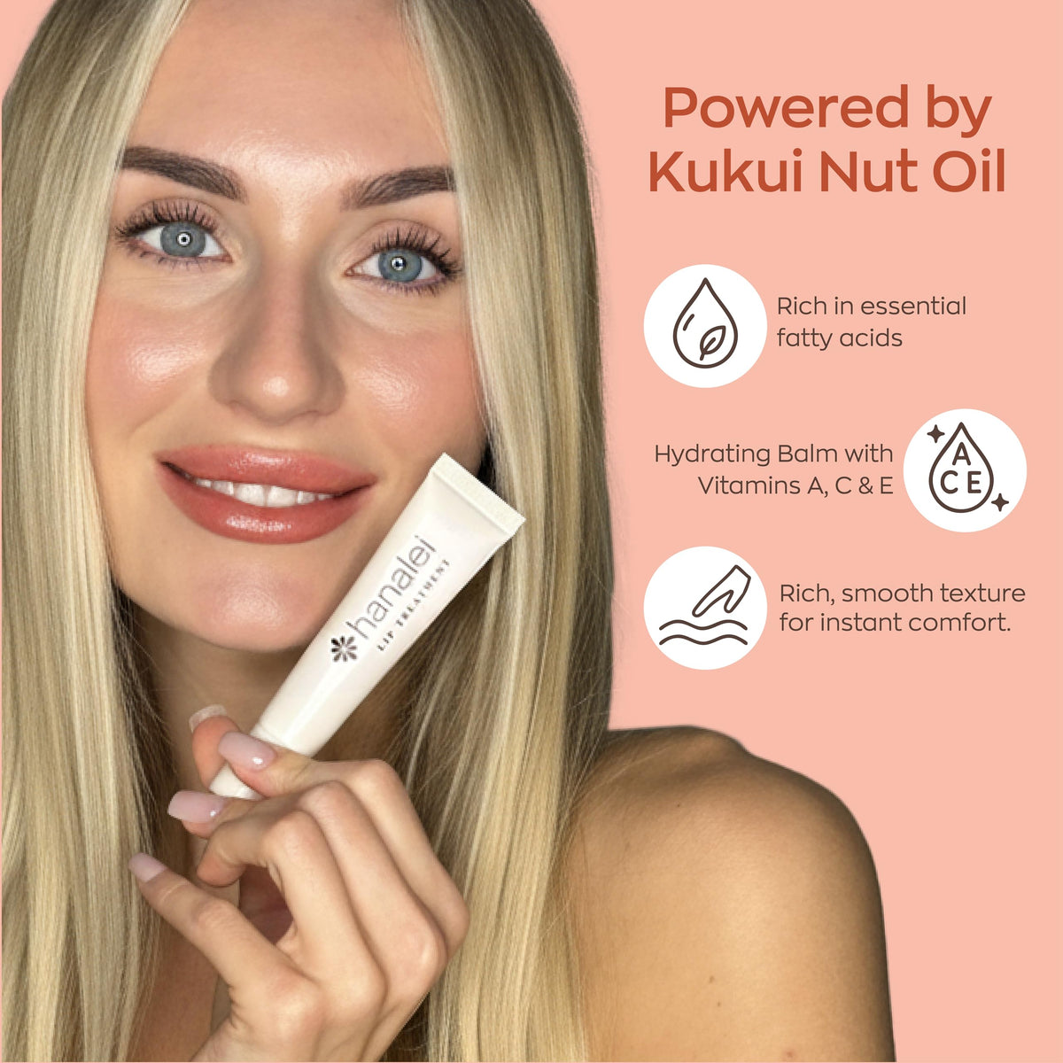 Hanalei lip treatment in a beach bag for hydration during travel