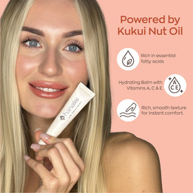 Hanalei lip treatment in a beach bag for hydration during travel