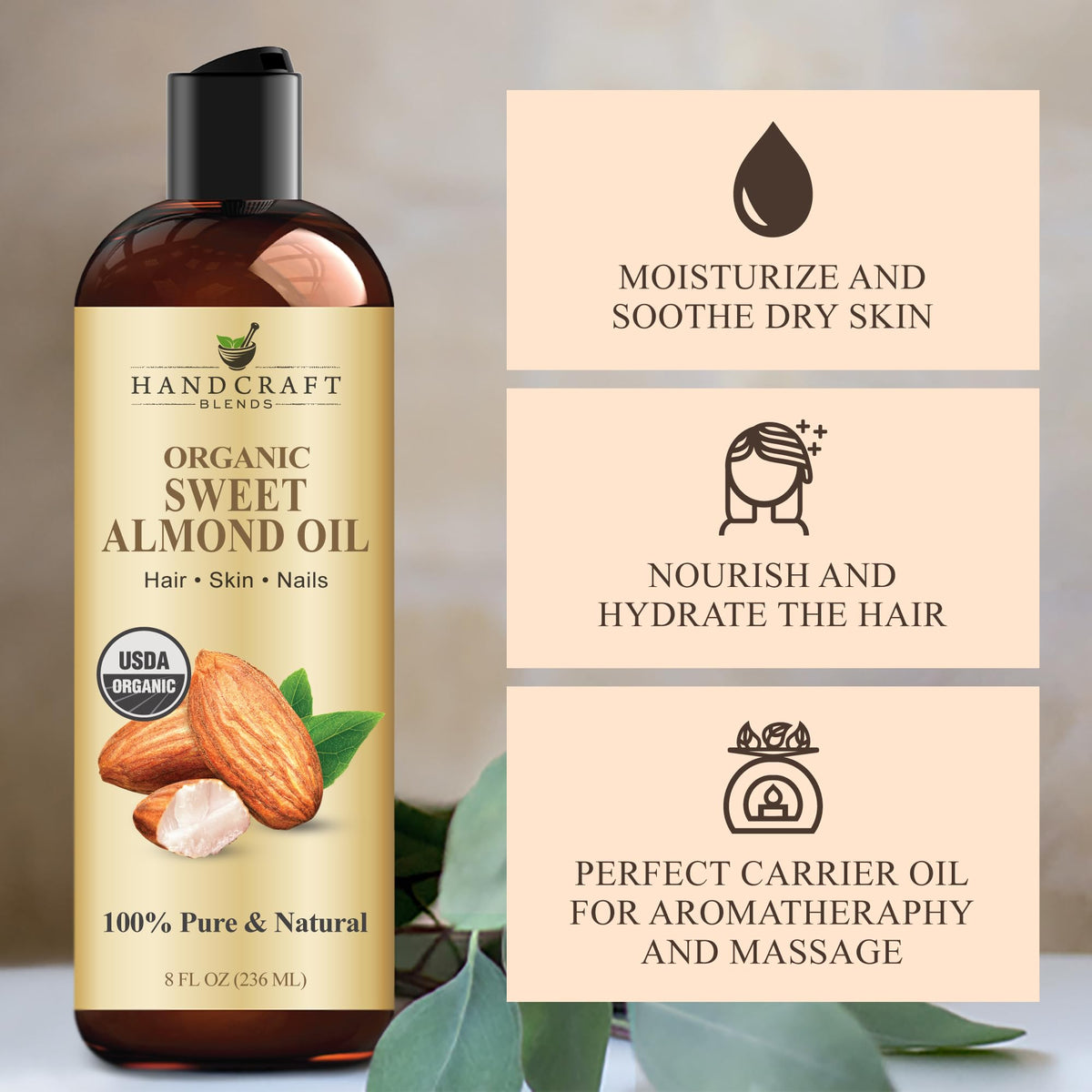 Handcraft Blends applied to hands during massage demonstrating smooth absorption